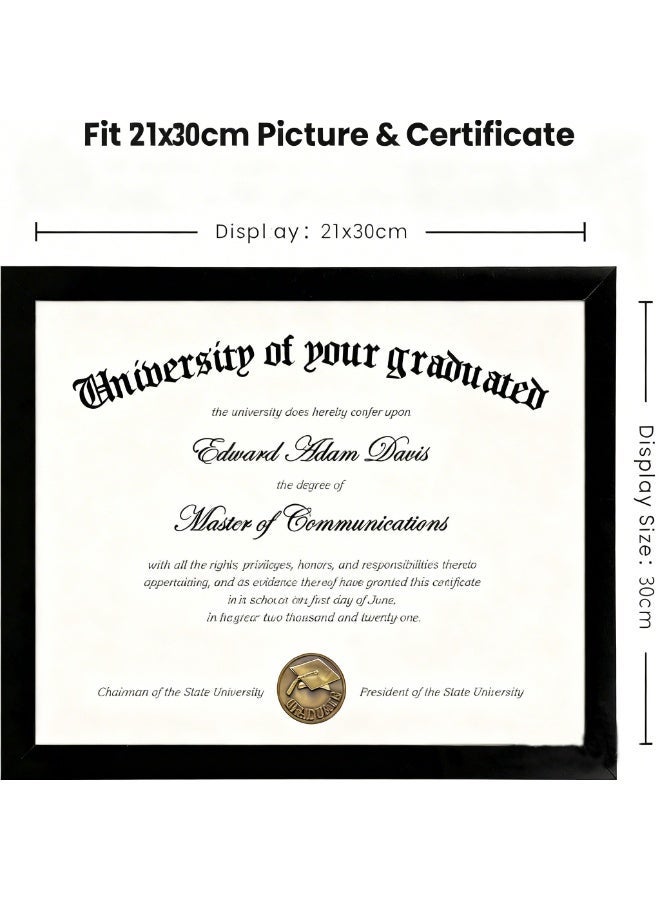 Picture Frame, (21×30cm) Photo Frame Display Pictures, Family Photo Frame for Wall Gallery, Black - Image 2